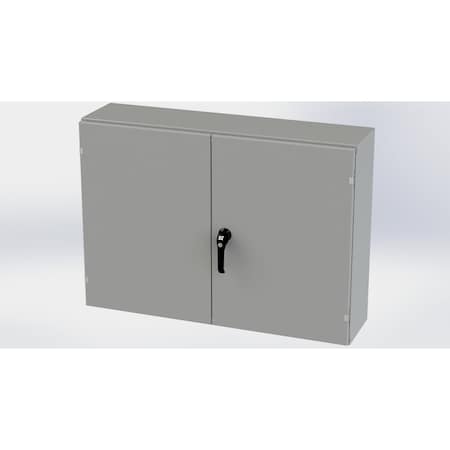 Saginaw Control & Engineering 3 Point Latch with Padlock Handle Electrical Enclosures, 30 in H, 10 in D, 42 in W, NEMA 3R, 12, 13 SCE-304210WFLP